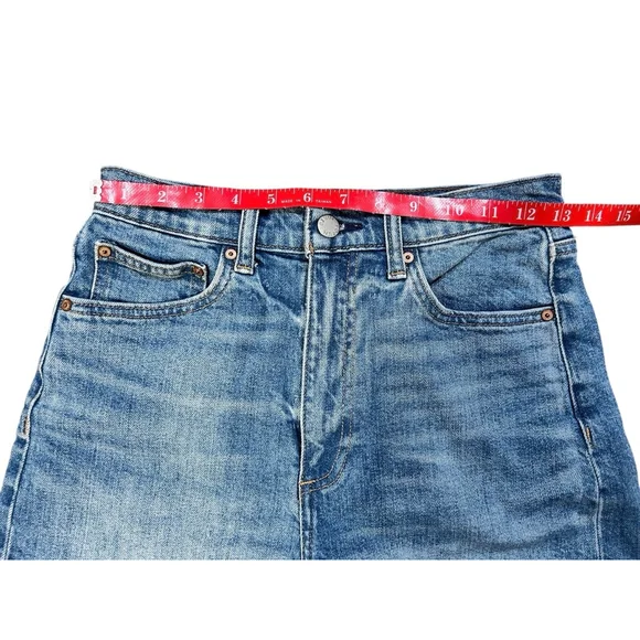 Aritzia Denim Forum Mid Thigh Denim Shorts Blue Size 27 - Picture 7 of 8